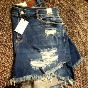 NWT Judy Blue Tulip Hem Distressed Shorts 3x